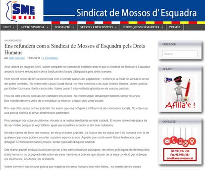 Comunicat fals del Sindicat dels Mossos d'Esquadra.