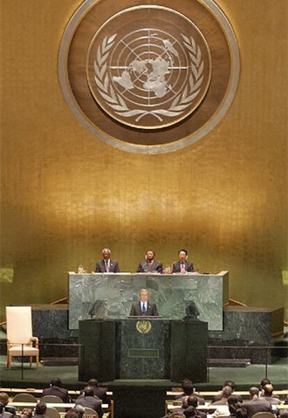 Bush, en uno de sus discursos en la Asamblea General de Naciones Unidas.