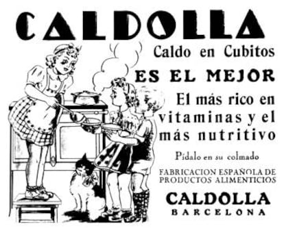 Anuncio de un caldo en cubitos de 1939.