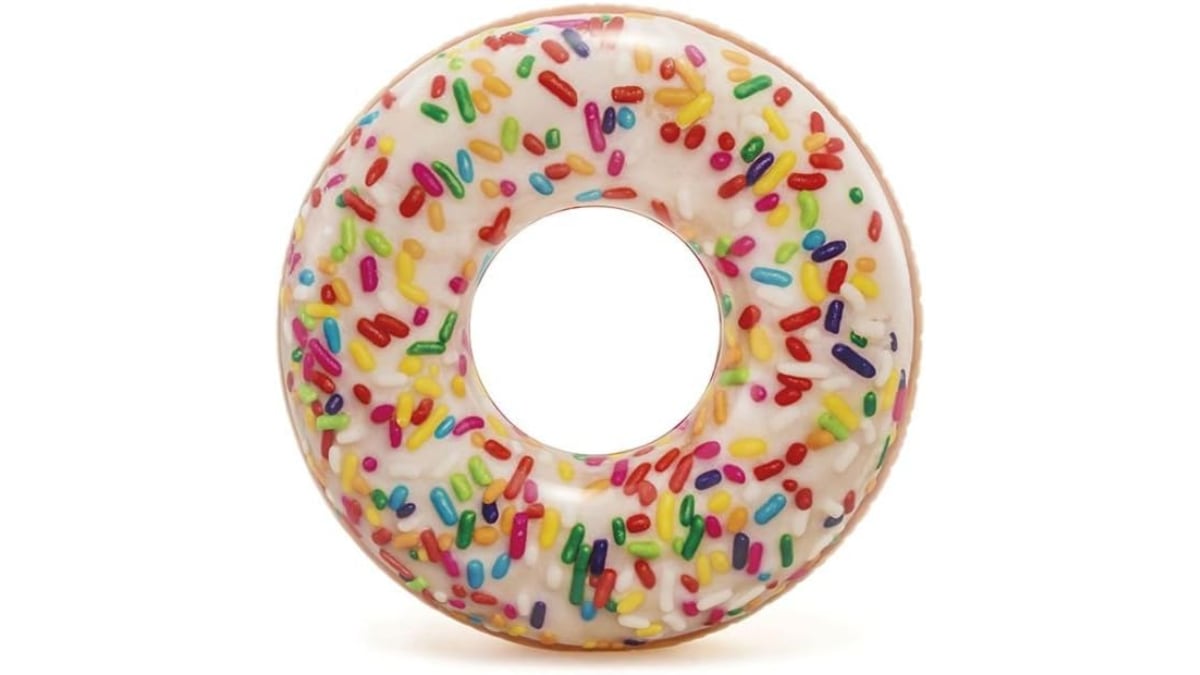 Donut-shaped float.