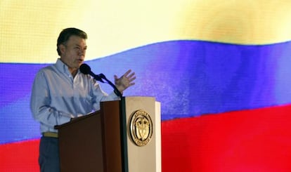 El presidente Juan Manuel Santos, este martes.