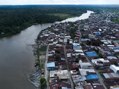 Vista aérea de Timbiqui, municipio de Colombia en la Costa Pacífica.