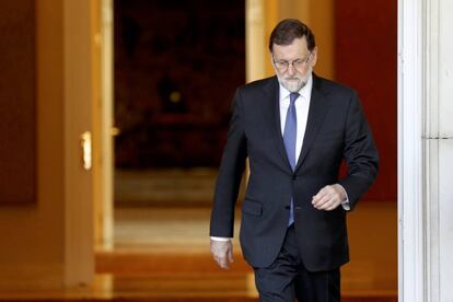 Rajoy, en el Palacio de la Moncloa.