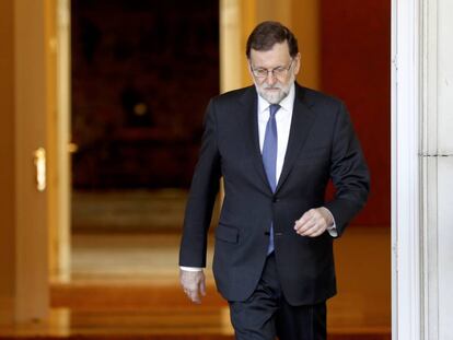 Rajoy, en el Palacio de la Moncloa.