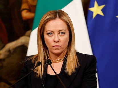 La primera ministra italiana, Giorgia Meloni, el día 10 en Roma.