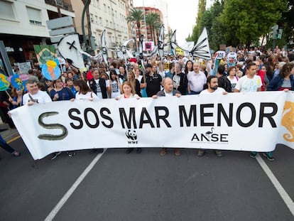 Manifestación en defensa del Mar Menor en Cartagena, el 30 de octubre.