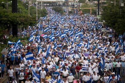 Marcha este miércoles en Managua. 