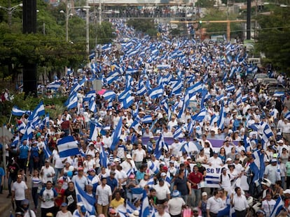 Marcha este miércoles en Managua. 