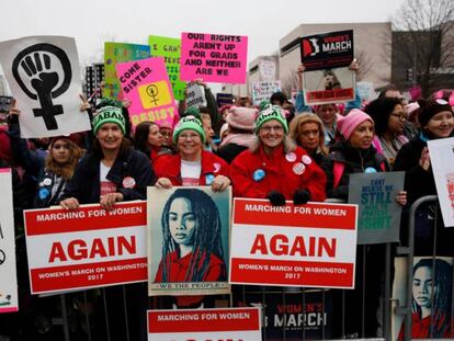 "Manifestándonos por las mujeres, otra vez", el 21 de enero en Washington.