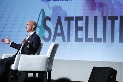 Jeff Bezos, CEO de Amazon, durante una conferencia en Washington D.C. el 7 de marzo de 2017.