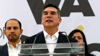 El presidente del PRI, Alejandro Moreno, durante un acto público en junio de 2022 en Ciudad de México.