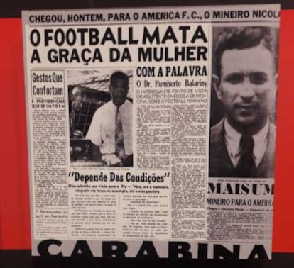 Recorte do jornal carioca "O Imparcial", em 16 de janeiro de 1941, exposto no Museu.