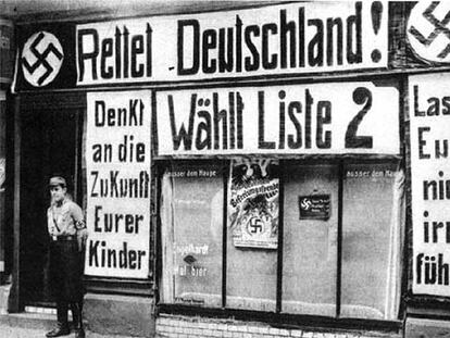 Propaganda electoral de los nazis a finales de los años veinte. Fotografía de 'El mundo transformado'.
