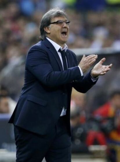 Martino en el partido devuelta de cuartos de final de Liga de Campeones contra el Atlético.