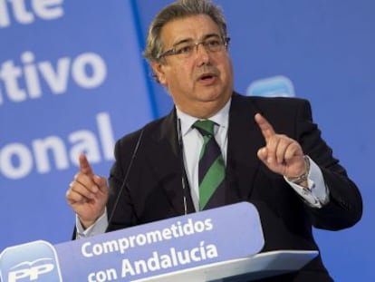 Juan Ignacio Zoido, hoy en el comité regional del partido en Málaga.
