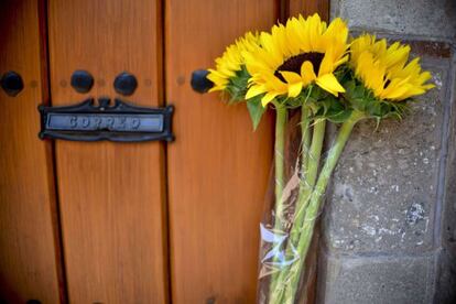 Tres girasoles en la puerta de la casa de M&eacute;xico de Garc&iacute;a M&aacute;rquez. 