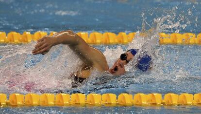 Mireia Belmonte, en la final de 800 metros estilo libre en los Mundiales de piscina corta de Doha. 