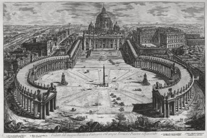 <i>A Bird's-Eye View of St Peter's Square</i>(1775), an etching by Giambattista Piranesi.