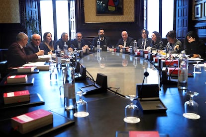 Reunión de la Mesa del Parlament el pasado mes de enero.