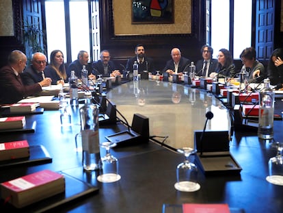 Reunión de la Mesa del Parlament el pasado mes de enero.