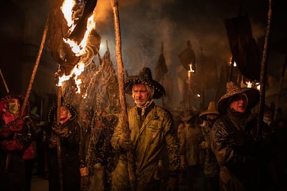 Procesión cívica del Vitor en Mayorga (Valladolid). 27 de septiembre de 2021.