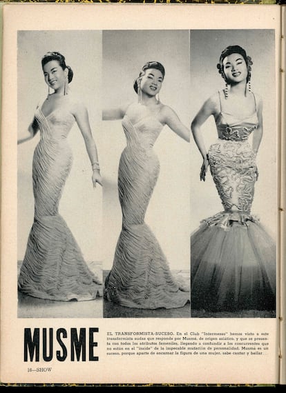 La transformista chino-cubana Musmé en la revista 'Show' en enero de 1958.