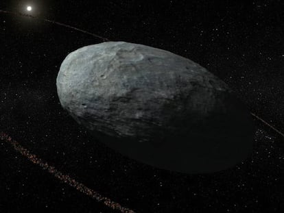 Reconstrução de Haumea e seu anel