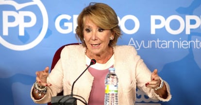 La portavoz del PP en el Ayuntamiento de Madrid, Esperanza Aguirre. 