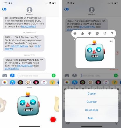 Enviar Animojis a través de WhatsApp