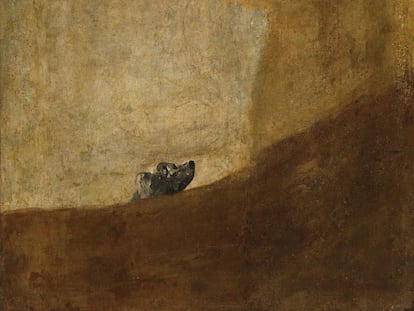'Perro semihundido' (1820-23), de Goya, conservado en el Museo del Prado.