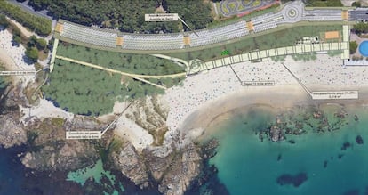 Imagen del proyecto de recuperación del sistema dunar de la Playa de Samil, en Vigo.