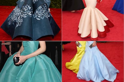 No menosprecies al volumen
	

	En el homenaje al couturier de Charles James no podía faltar los volúmenes que imitasen el glamour del diseñador. Karolina Kurkova, Dita Von Teese, Liu Wen o Toni Garrn fueron las mejores exponentes.