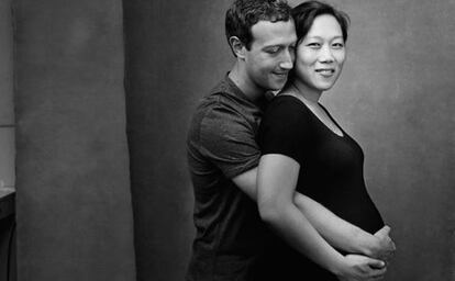 Mark Zuckerberg, junto a su mujer, Priscilla Chan.