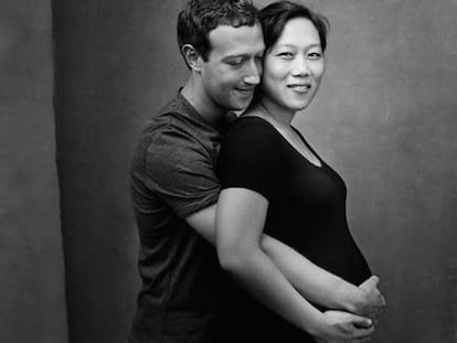 Mark Zuckerberg, junto a su mujer, Priscilla Chan.