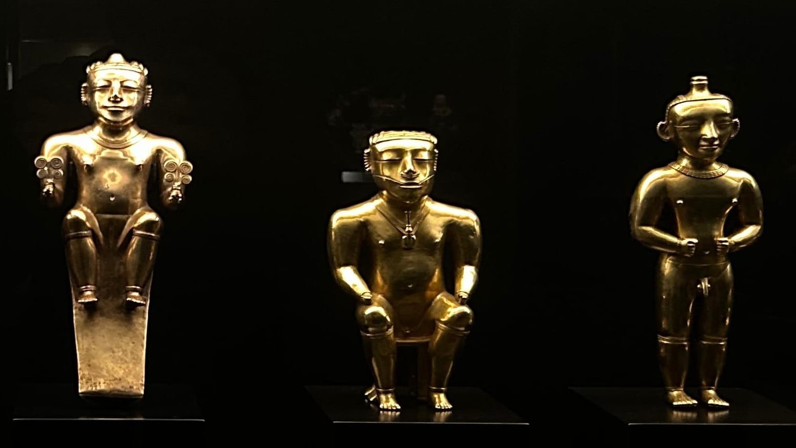 Piezas de la Colección de los Quimbayas expuestas en el Museo de América de Madrid.