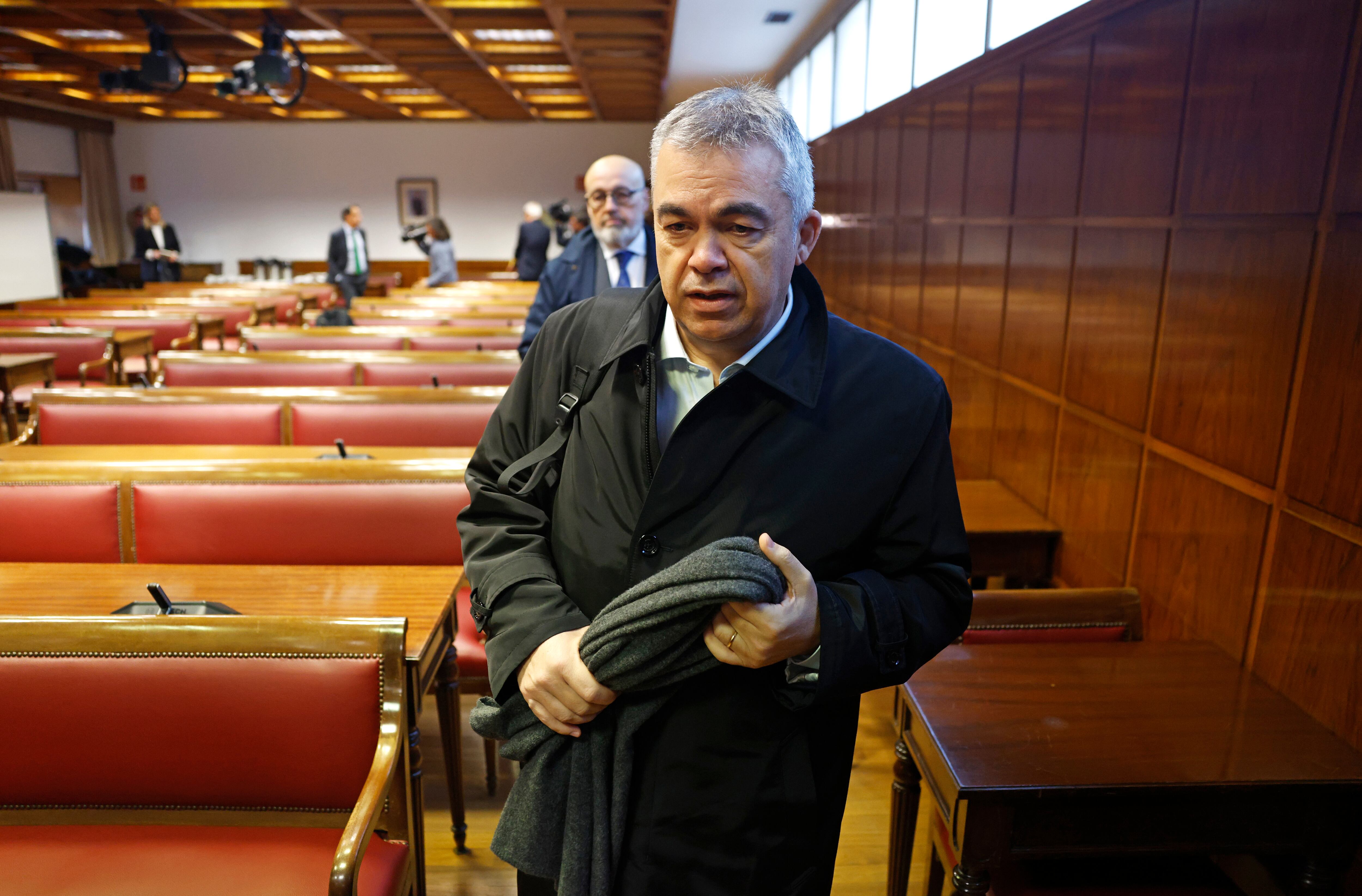Santos Cerdán, este miércoles a su llegada al Senado.