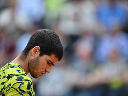 Carlos Alcaraz tras caer eliminado en la tercera ronda del Masters de Roma.