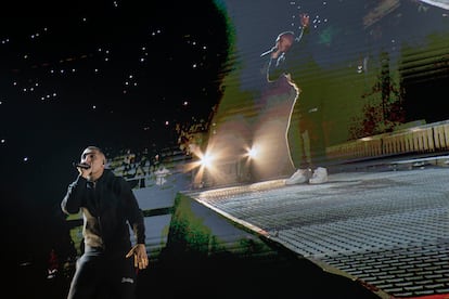 Morad, durante su concierto en el Palau Sant Jordi el 3 de enero de 2025.