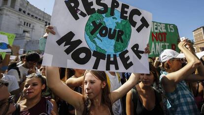 Manifestación de Fridays For Future el pasado viernes en Roma. 