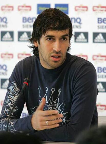 Raúl, durante la conferencia de prensa de ayer.