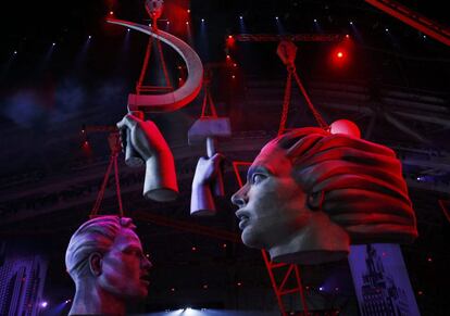 Un momento de la ceremonia inaugural en el Estadio Olímpico de Sochi.