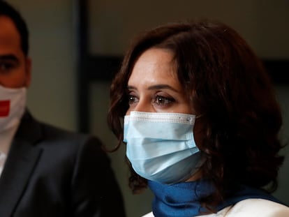 Madrid premier Isabel Díaz Ayuso with her deputy, Ignacio Aguado, pictured earlier this week in the regional parliament.