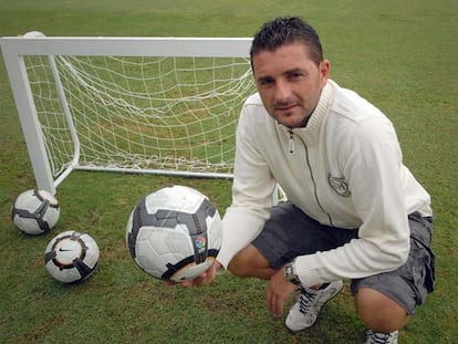 Viqueira en el campo de entrenamiento del Xerez.