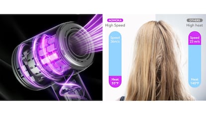 Este secador de pelo iónico seca más rápido que uno normal.