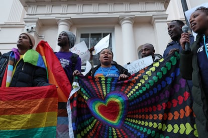 Protestas en Londres el pasado 6 de marzo contra la ley anti gay aprobada por Ghana.