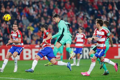 Con este cabezazo Morata le dio el triunfo al Atlético ante el Granada.