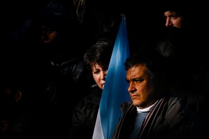 Asistentes al desfile en el centro de Buenos Aires.