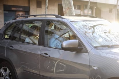 Joaquim Forn, llegando a la empresa Mediapro, este jueves por la mañana.