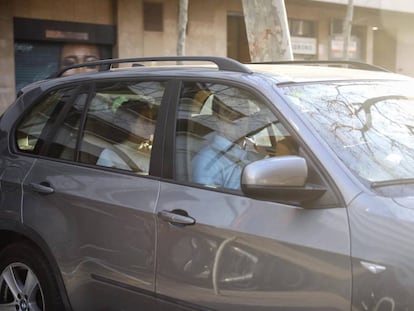 Joaquim Forn, llegando a la empresa Mediapro, este jueves por la mañana.