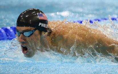 Phelps, durante la final.